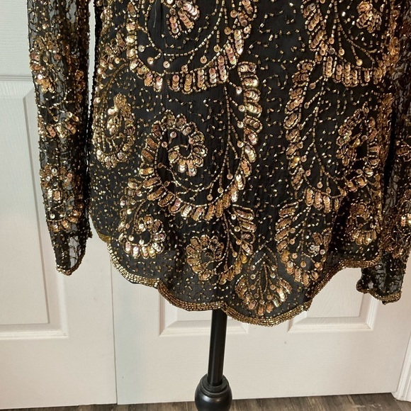 Stenay beaded top. size L. silk - Picture 5 of 9